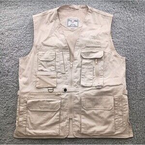 Fox Fire Utility Vest Mens Medium Outdoor Hunting Photography Beige Multi Pocket